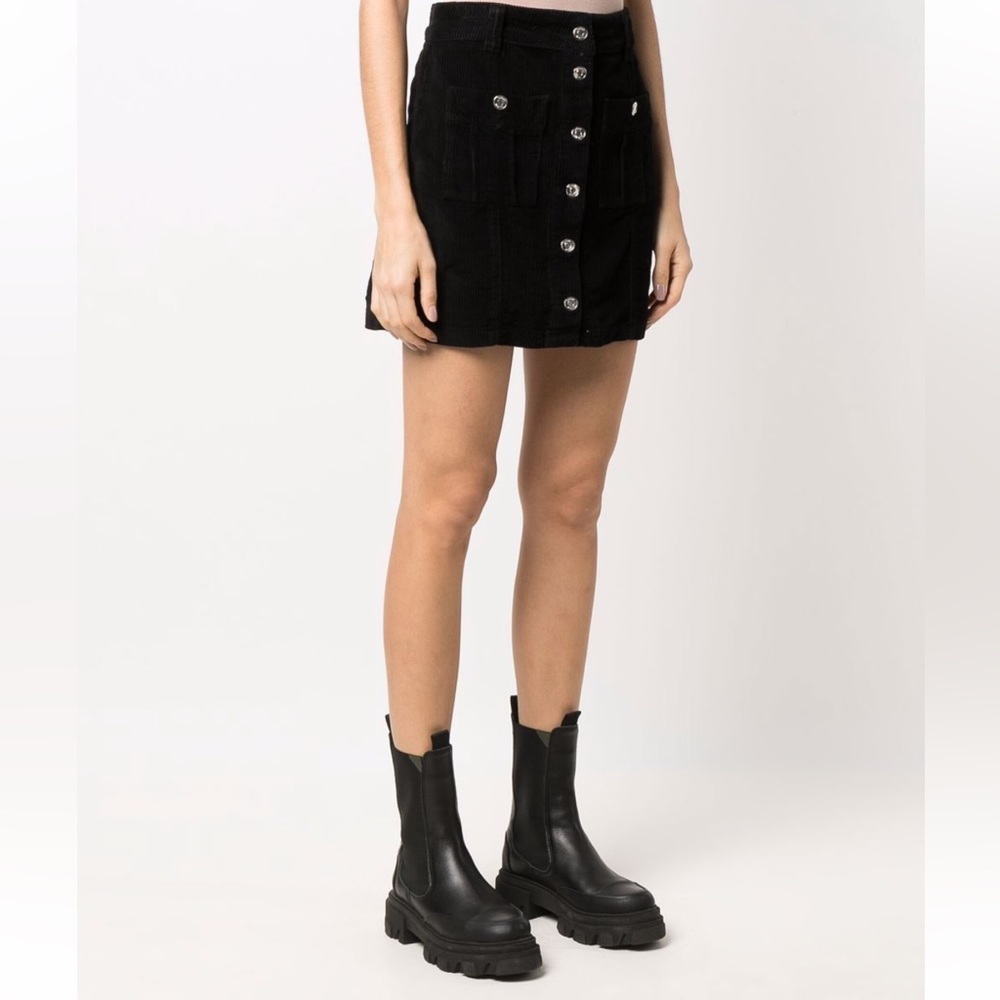 Ba&sh black corduroy mini skirt